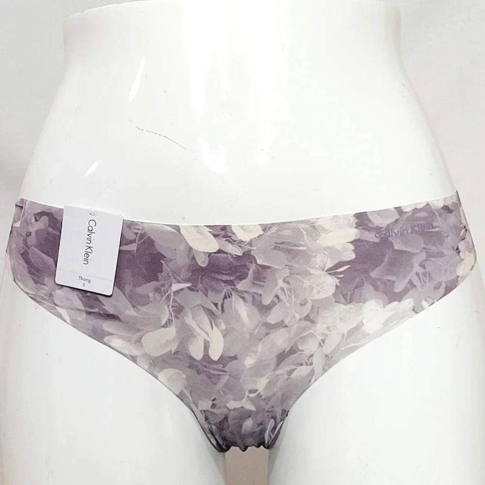 SMALL Calvin Klein D3507‎ Seamless Laser Cut Microfiber Thong Jasper Stone Print